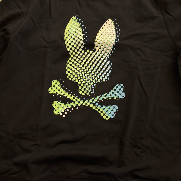 Psycho Bunny Black Crewneck Sweater with Multicolor Graphic - Picture 2 of 5